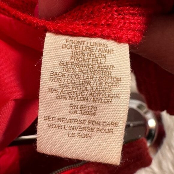 Free People knit puffer vest red maroon hooded - Picture 3 of 7